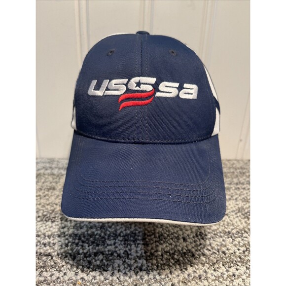 Embroidered USSSA Hat Cap Men’s Red, White & Blue Adjustable Lightweight - Picture 1 of 10